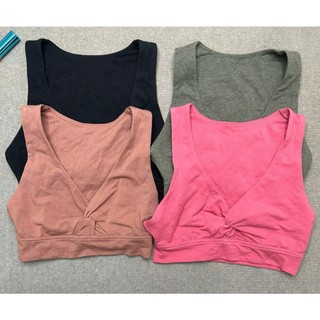 Áo tập thể thao, áo tập gym,yoga cho nữ nhún xoắn trước ngực - chất cotton mềm mại thấm hút mồ hôi