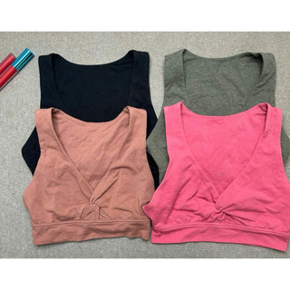 Áo tập thể thao, áo tập gym,yoga cho nữ nhún xoắn trước ngực - chất cotton mềm mại thấm hút mồ hôi
