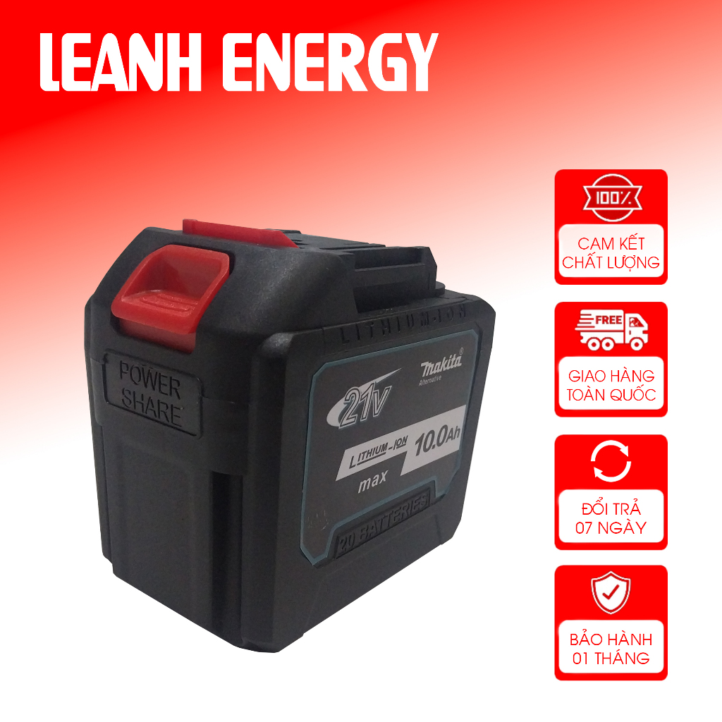Pin 20-cell 18-21V chân phổ thông dùng cho máy Makita, Bosch, Dewalt ...