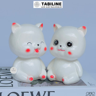 Heo đất ống tiết kiệm tiền lỗ tròn cặp đôi mèo yêu thương quà tặng LD39 - TABILINE