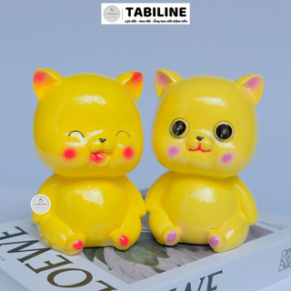 Heo đất ống tiết kiệm tiền lỗ tròn cặp đôi mèo yêu thương quà tặng LD39 - TABILINE