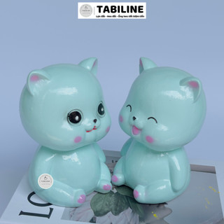 Heo đất ống tiết kiệm tiền lỗ tròn cặp đôi mèo yêu thương quà tặng LD39 - TABILINE