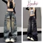 Quần Jean Nữ Túi Hộp WASH RETRO Dáng Suông Ống Rộng Quần Túi Hộp Cargo Pants Phong Cách HIPHOP MIAA