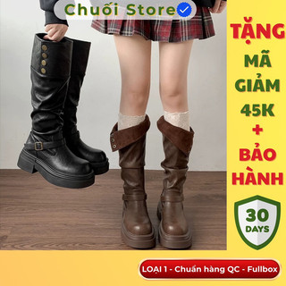 Giày boot nữ da PU tổng hợp dệt vải đế cao su thanh lịch sang trọng thoải mái êm chân