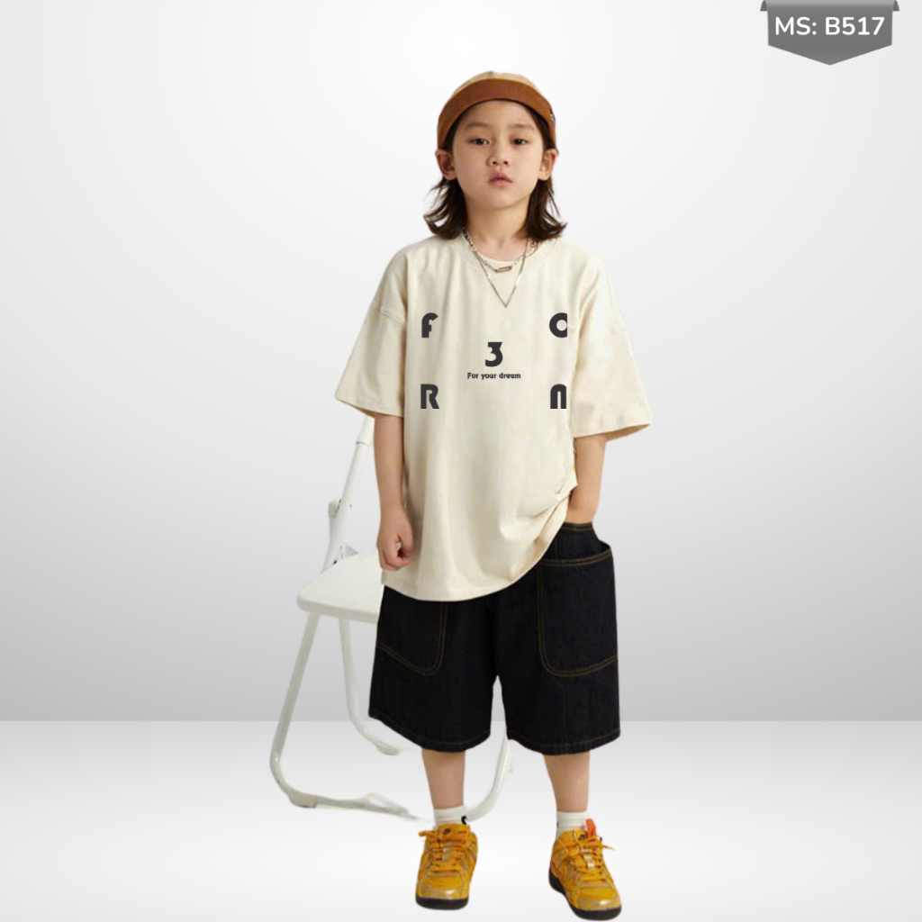 Áo Thun Ngắn Tay Mùa Hè Cho Bé Trai, Bé Gái In Hình Năng Động, Cổ Tròn  B517 | JJ Kids Fashion
