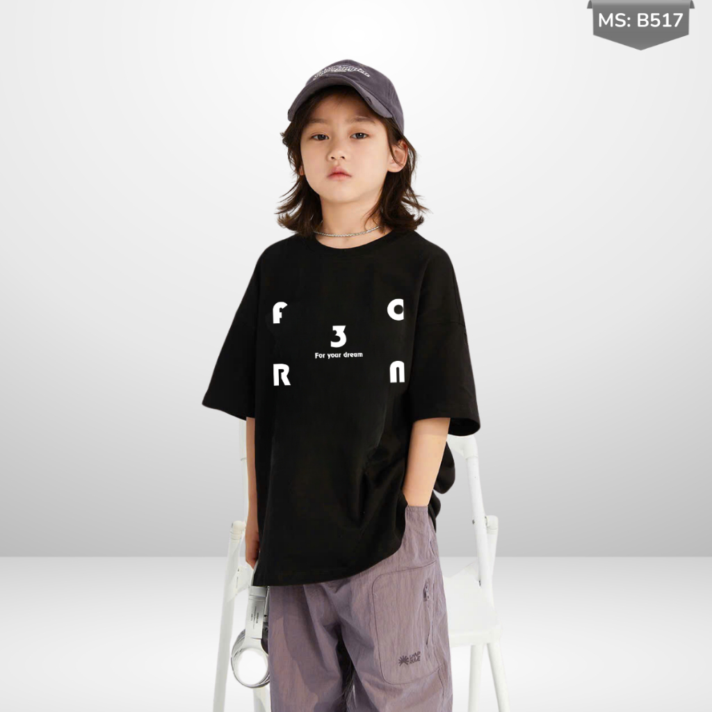 Áo Thun Ngắn Tay Mùa Hè Cho Bé Trai, Bé Gái In Hình Năng Động, Cổ Tròn  B517 | JJ Kids Fashion