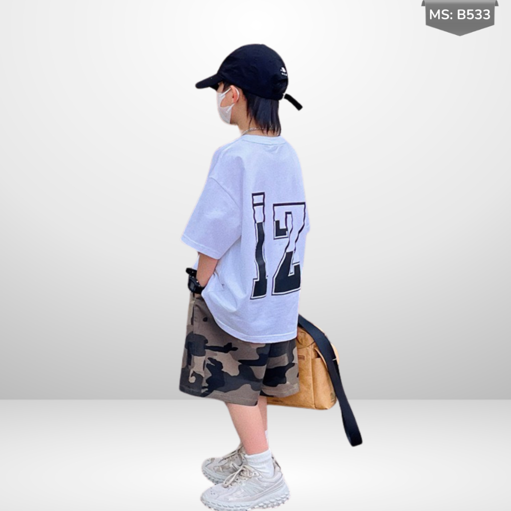 Áo Thun Ngắn Tay Mùa Hè Cho Bé Trai, Bé Gái In Hình Năng Động, Cổ Tròn B533 | JJ Kids Fashion