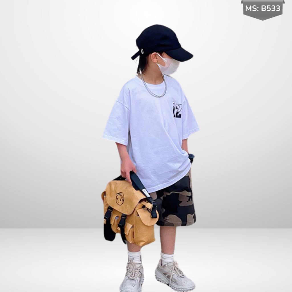 Áo Thun Ngắn Tay Mùa Hè Cho Bé Trai, Bé Gái In Hình Năng Động, Cổ Tròn B533 | JJ Kids Fashion