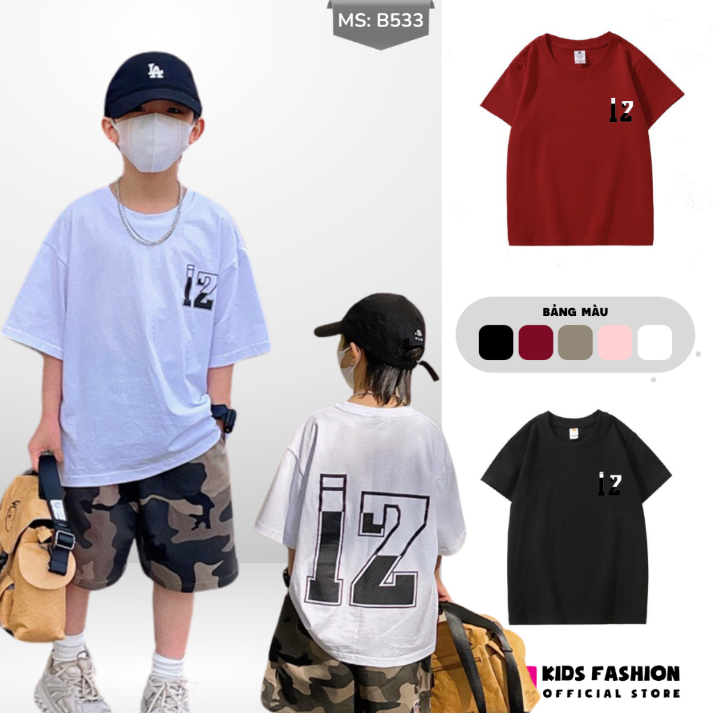 Áo Thun Ngắn Tay Mùa Hè Cho Bé Trai, Bé Gái In Hình Năng Động, Cổ Tròn B533 | JJ Kids Fashion