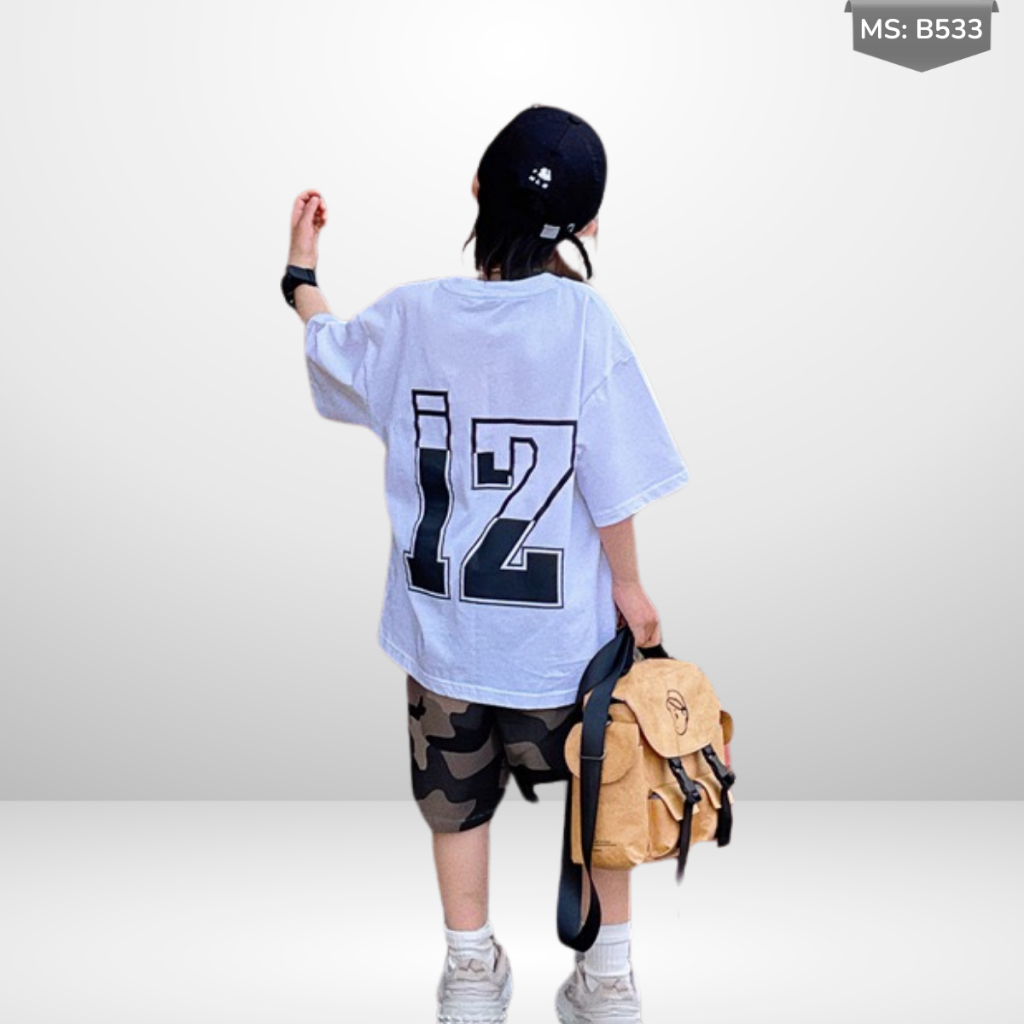 Áo Thun Ngắn Tay Mùa Hè Cho Bé Trai, Bé Gái In Hình Năng Động, Cổ Tròn B533 | JJ Kids Fashion