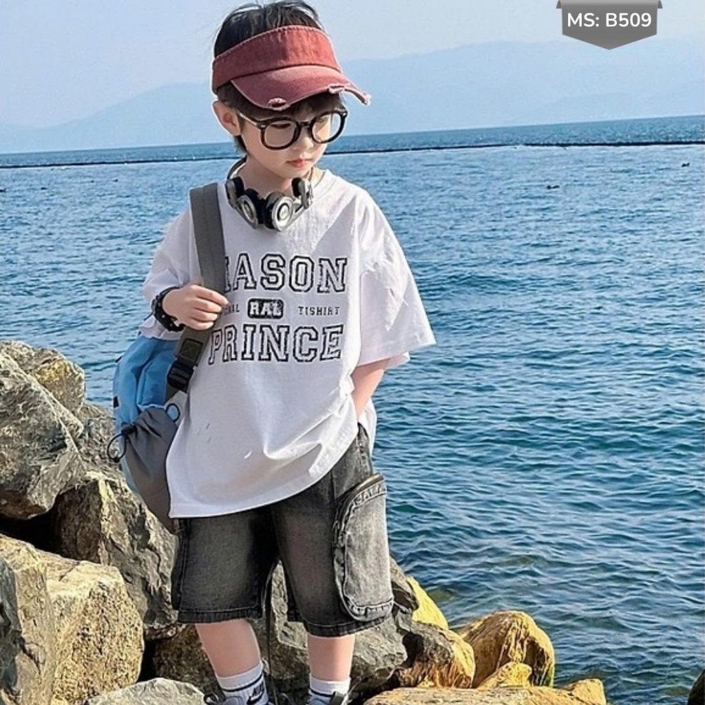 Áo Thun Ngắn Tay Mùa Hè Cho Bé Trai, Bé Gái In Hình Năng Động, Cổ Tròn B509 | JJ Kids Fashion