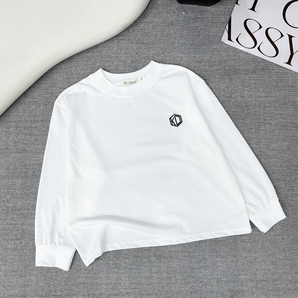 Áo thun dài tay cho bé trai-In KD, phong cách Hàn Quốc, chất cotton co giãn 4 chiều, form rộng, size từ 17-55kg