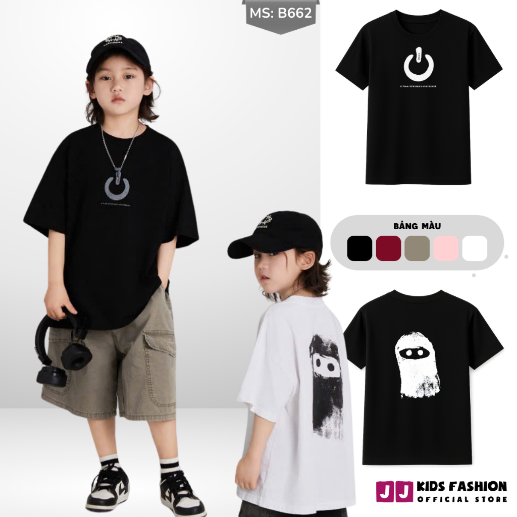 Áo Thun Ngắn Tay Mùa Hè Cho Bé Trai, Bé Gái In Hình Năng Động, Cổ Tròn B662| JJ Kids Fashion