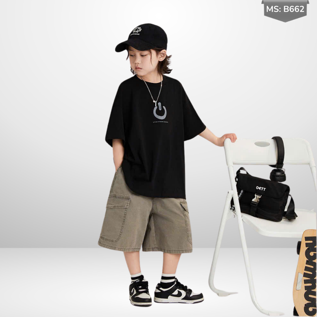 Áo Thun Ngắn Tay Mùa Hè Cho Bé Trai, Bé Gái In Hình Năng Động, Cổ Tròn B662| JJ Kids Fashion