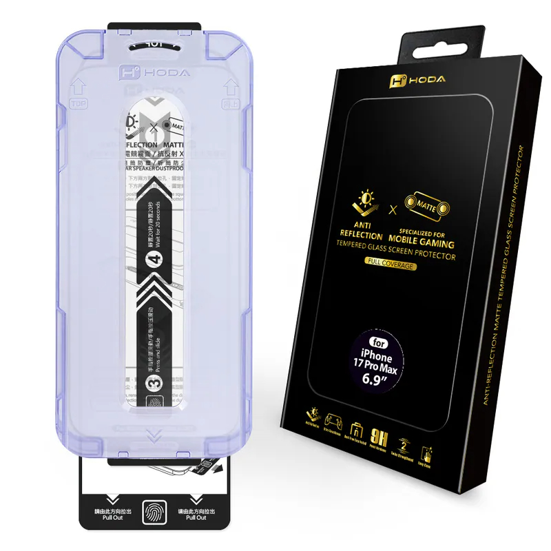 Cường Lực 2.5D HODA 2in1 Chống Chói & CNT| Chống Chói & CVT  Có Khung Chính Hãng cho iP 17/16 Series