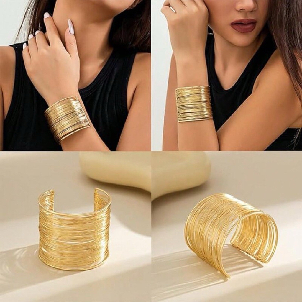 Vòng Tay Nữ Mở Bản To Đan Đơn Giản Phong Cách Âu Mỹ