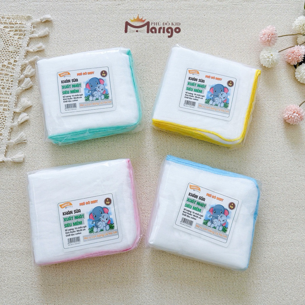 (SỈ 2 GÓI) Khăn sữa xô Xuất Nhật siêu mềm (Hàng 2-3-4 lớp)