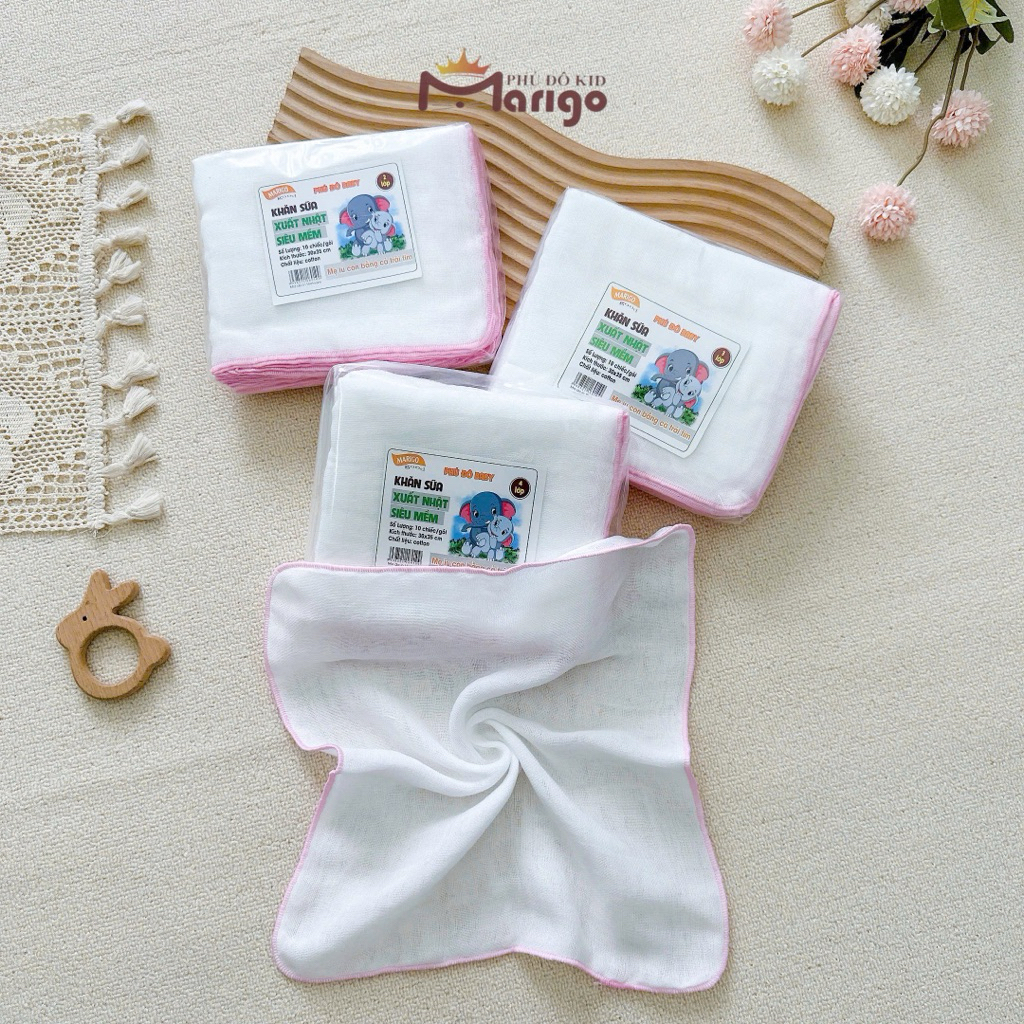 (SỈ 2 GÓI) Khăn sữa xô Xuất Nhật siêu mềm (Hàng 2-3-4 lớp)