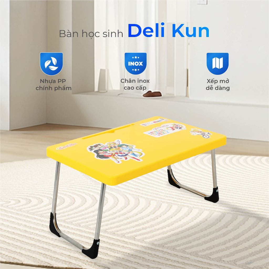 [HỎA TỐC] Bàn học sinh Deli Kun QUI PHÚC, gấp gọn tiện lợi, phù hợp cho bé, chắc chắn, an toàn
