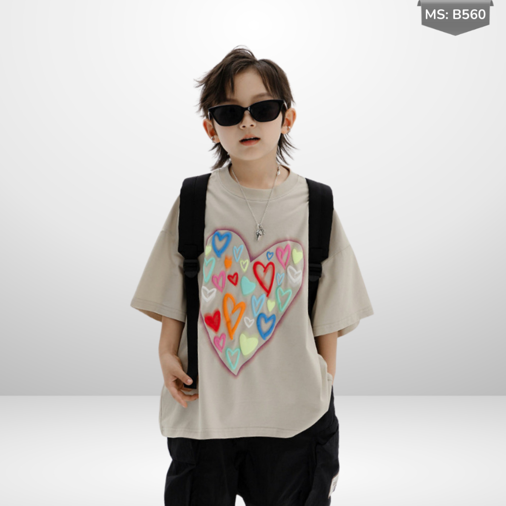 Áo Thun Ngắn Tay Mùa Hè Cho Bé Trai, Bé Gái In Hình Năng Động, Cổ Tròn B560 | JJ Kids Fashion
