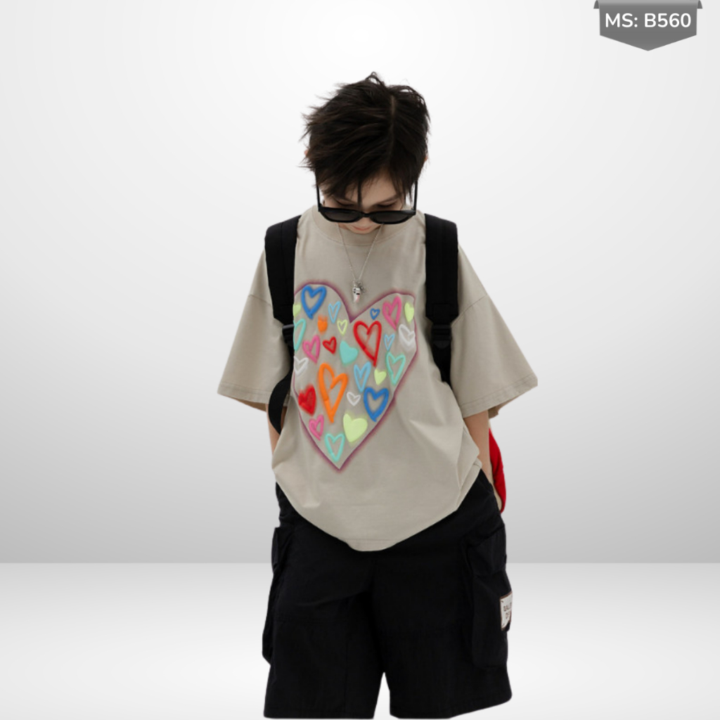 Áo Thun Ngắn Tay Mùa Hè Cho Bé Trai, Bé Gái In Hình Năng Động, Cổ Tròn B560 | JJ Kids Fashion