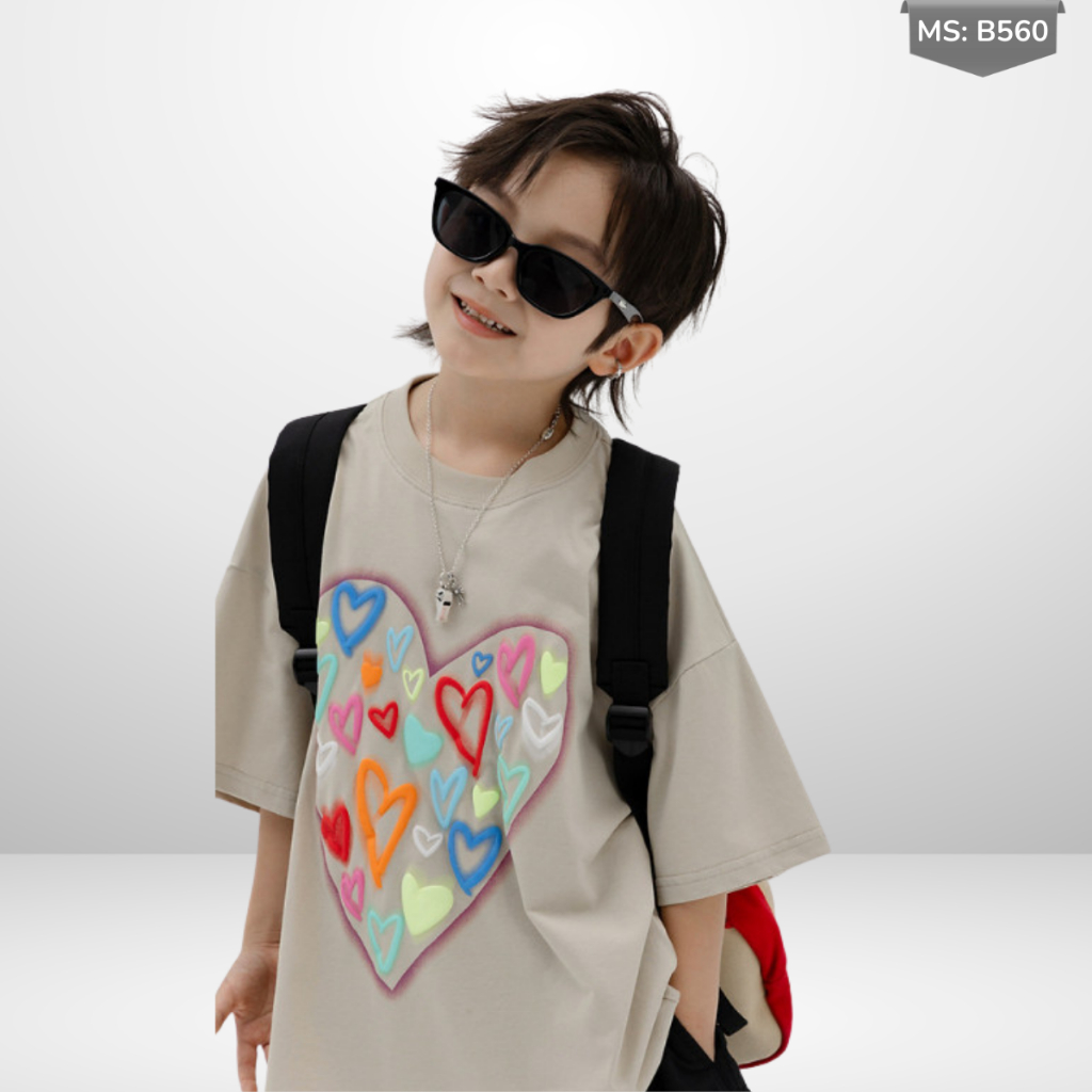 Áo Thun Ngắn Tay Mùa Hè Cho Bé Trai, Bé Gái In Hình Năng Động, Cổ Tròn B560 | JJ Kids Fashion