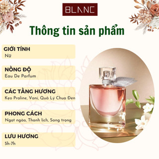 Nước Hoa Nữ Chiết Lavie Est Belle BLANC PERFUME, Dầu Thơm Hương Kẹo, Ngọt Ngào, Quyến Rũ, Thanh Lịch