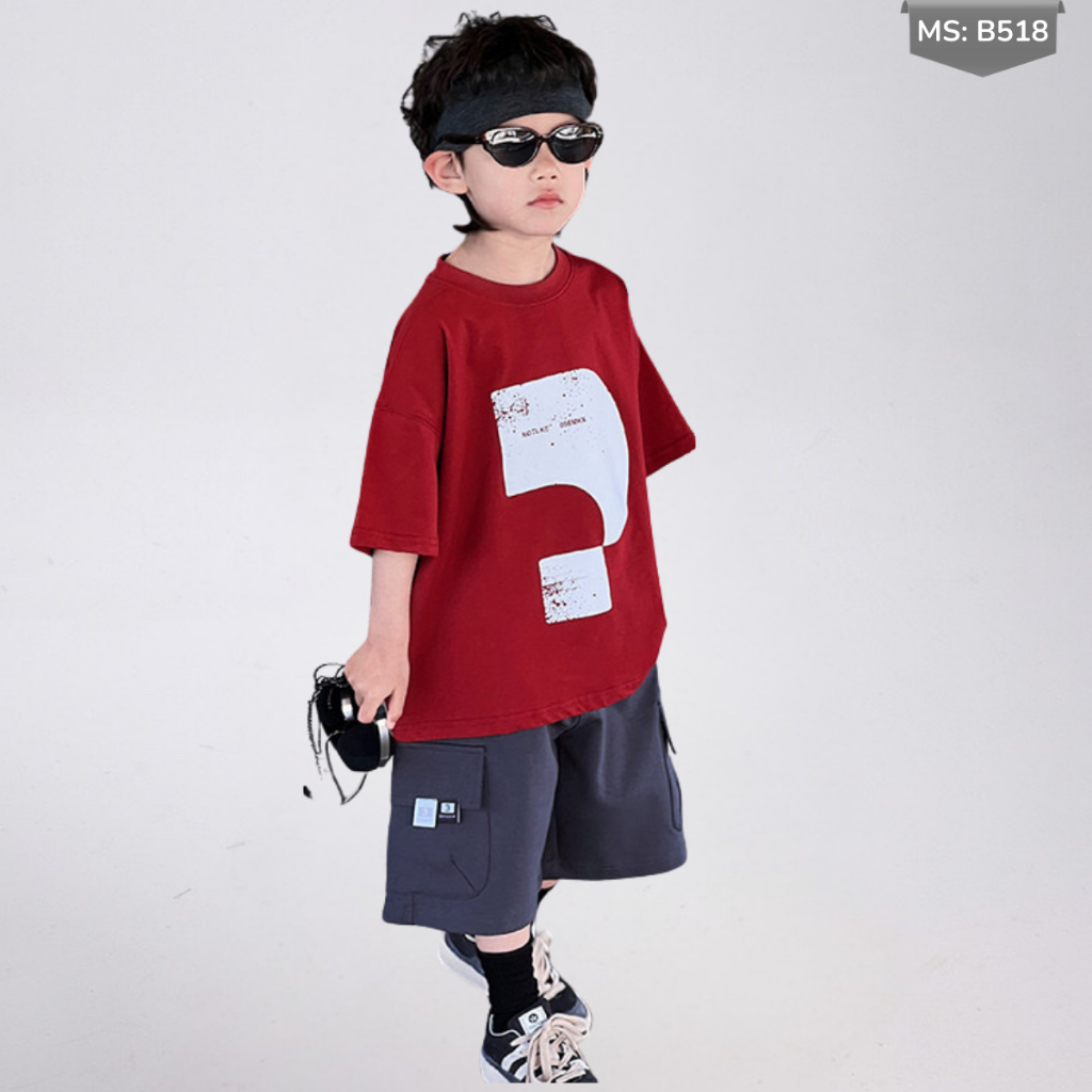 Áo Thun Ngắn Tay Mùa Hè Cho Bé Trai, Bé Gái In Hình Năng Động, Cổ Tròn B518 | JJ Kids Fashion