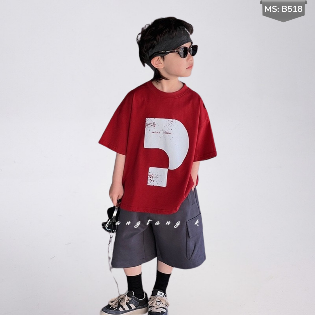 Áo Thun Ngắn Tay Mùa Hè Cho Bé Trai, Bé Gái In Hình Năng Động, Cổ Tròn B518 | JJ Kids Fashion