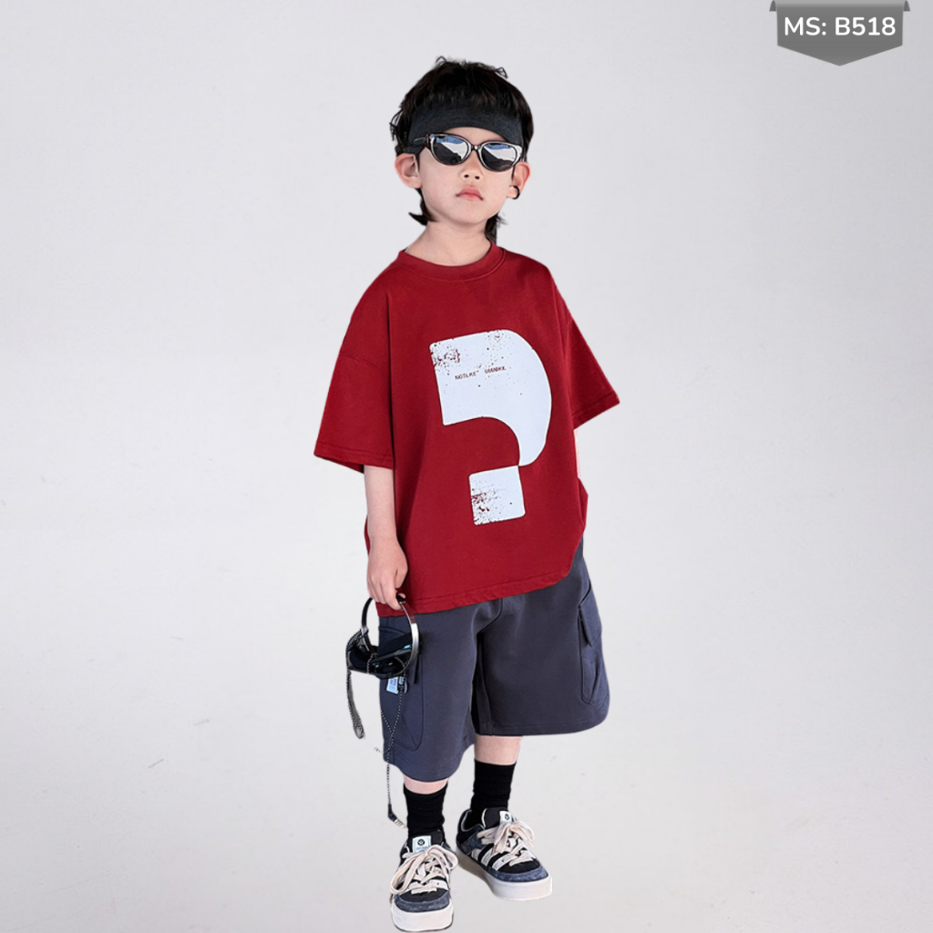 Áo Thun Ngắn Tay Mùa Hè Cho Bé Trai, Bé Gái In Hình Năng Động, Cổ Tròn B518 | JJ Kids Fashion
