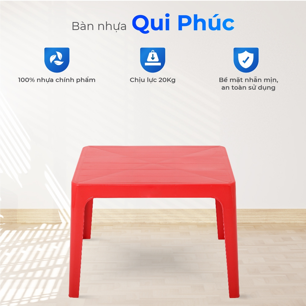 Bàn nhựa QUI PHÚC, combo 2,4 bàn, chắc chắn, tiện lợi, bền màu, dùng cho quán nước, quán ăn