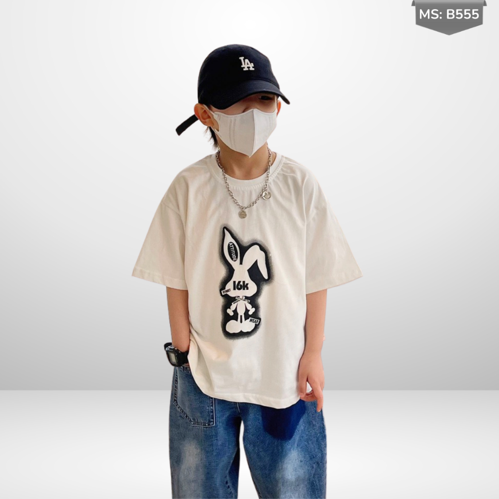 Áo Thun Ngắn Tay Mùa Hè Cho Bé Trai, Bé Gái In Hình Năng Động, Cổ Tròn B555 | JJ Kids Fashion