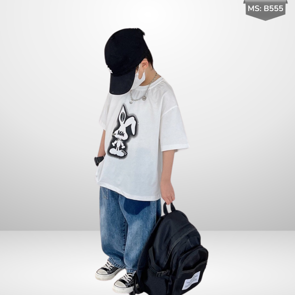Áo Thun Ngắn Tay Mùa Hè Cho Bé Trai, Bé Gái In Hình Năng Động, Cổ Tròn B555 | JJ Kids Fashion