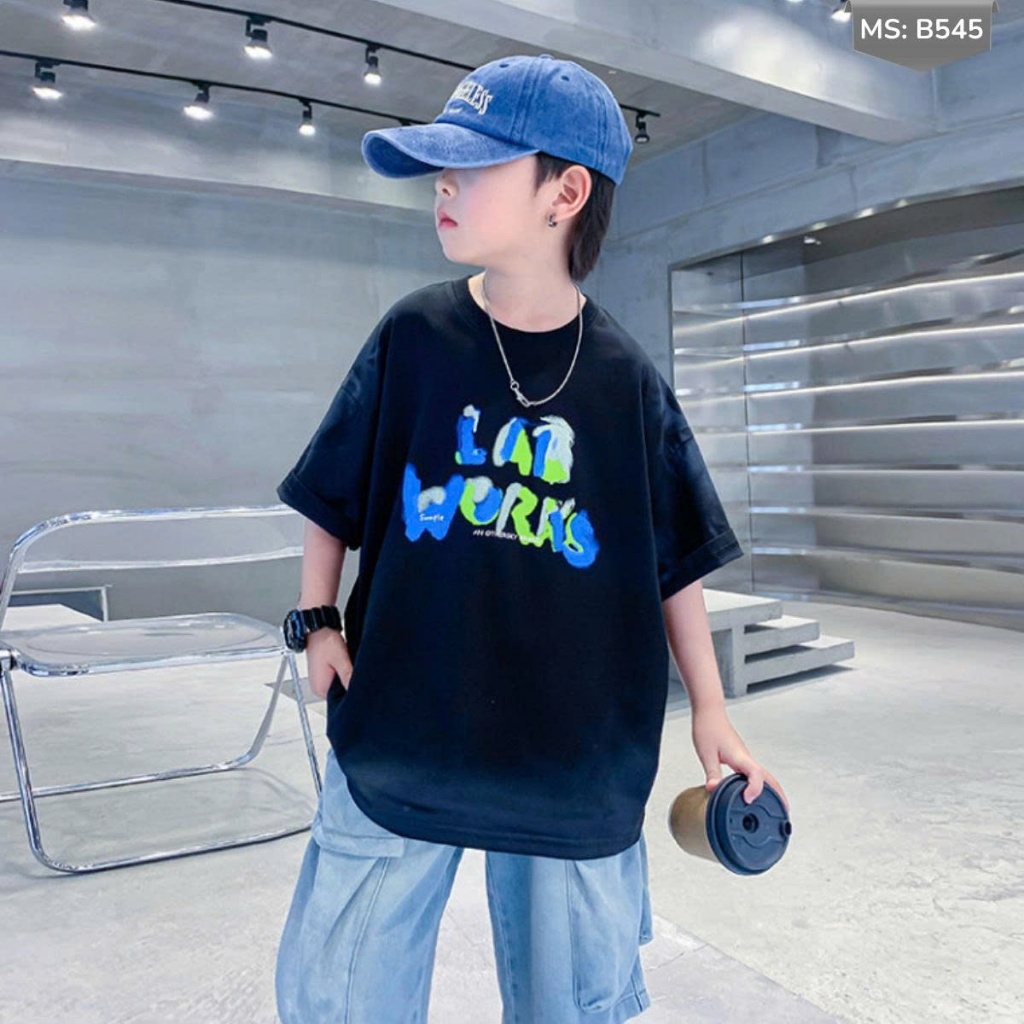 Áo Thun Ngắn Tay Mùa Hè Cho Bé Trai, Bé Gái In Hình Năng Động, Cổ Tròn B545 | JJ Kids Fashion