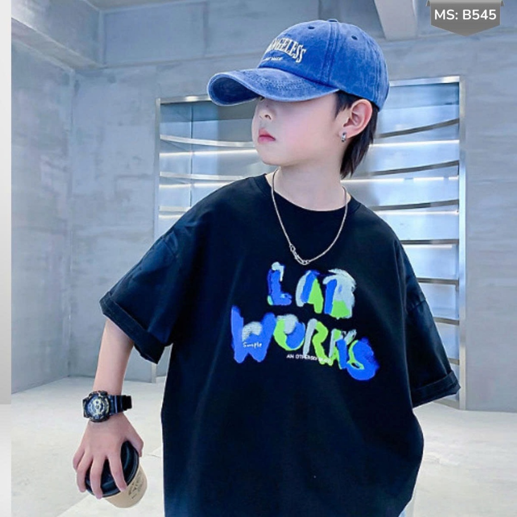 Áo Thun Ngắn Tay Mùa Hè Cho Bé Trai, Bé Gái In Hình Năng Động, Cổ Tròn B545 | JJ Kids Fashion