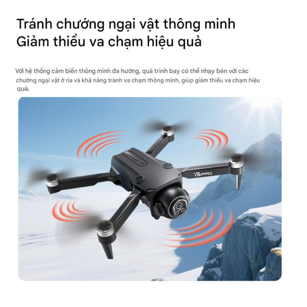 máy bay điều khiển từ xa i5 pro max, flycam giá rẻ, drone mini cho trẻ em có cảm biến chống va chạm