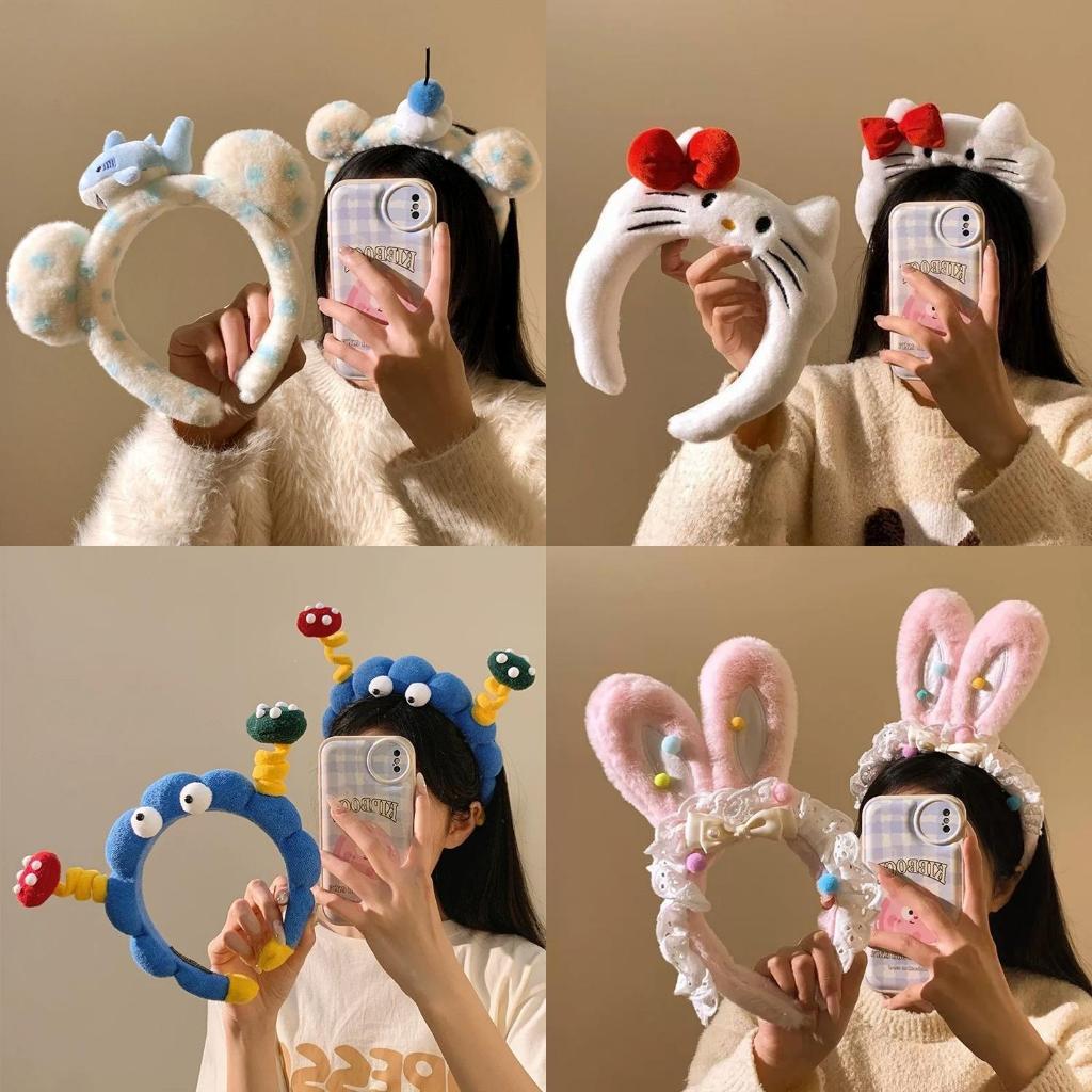 Bờm cài tóc dễ thương băng đô kitty đa dạng mẫu mã phối chi tiết hoạt hình ngộ nghĩnh băng đô rửa mặt skincare