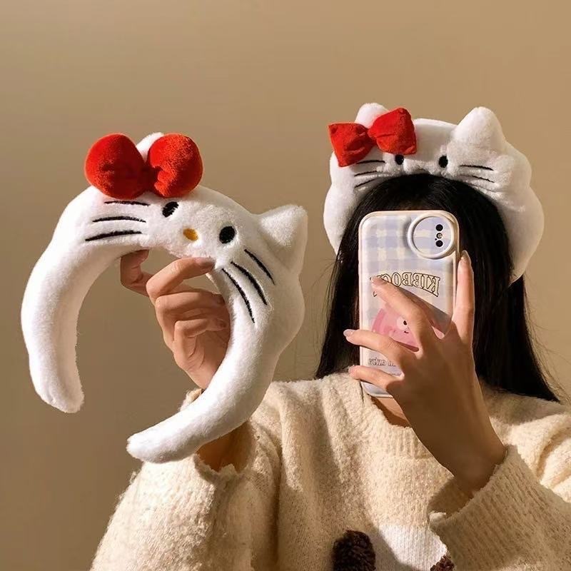 Bờm cài tóc dễ thương băng đô kitty đa dạng mẫu mã phối chi tiết hoạt hình ngộ nghĩnh băng đô rửa mặt skincare