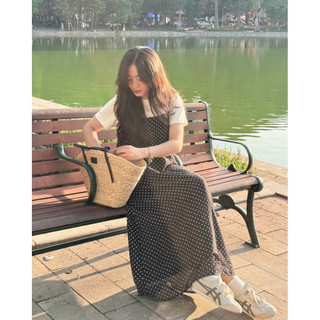 Yếm hai dây hoạ tiết chấm bi dáng dài Ma Vie