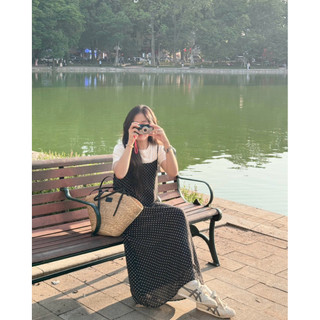 Yếm hai dây hoạ tiết chấm bi dáng dài Ma Vie