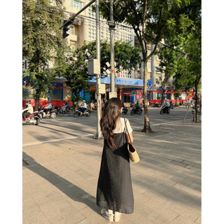 Yếm hai dây hoạ tiết chấm bi dáng dài Ma Vie