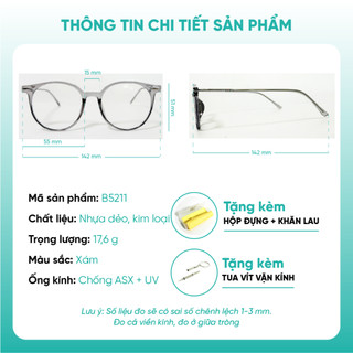 Gọng kính cận tròn thời trang trẻ trung KAO Plus nhiều màu sắc lựa chọn B5211