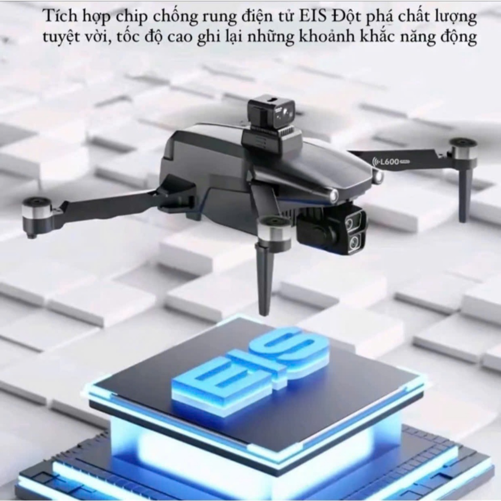 Drone L600-1 Promax, Tay Cầm Màn Hình RC Quay Chụp 4K có Gimbal Chống Rung 3 Chục, Flycam Mini