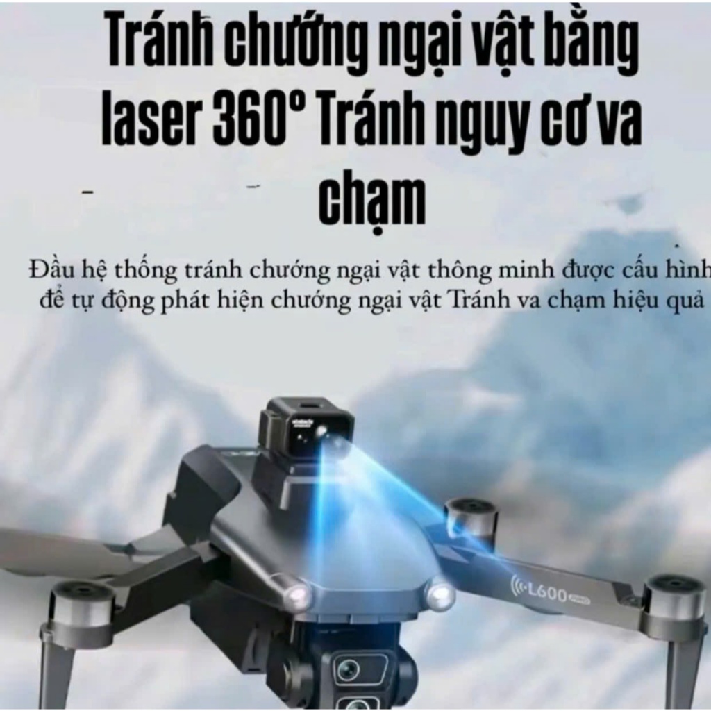 Drone L600-1 Promax, Tay Cầm Màn Hình RC Quay Chụp 4K có Gimbal Chống Rung 3 Chục, Flycam Mini