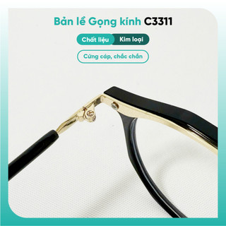 Kính cận nhựa kim loại dẻo nhẹ thời trang nam nữ KAO Plus C3311