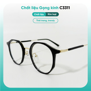 Kính cận nhựa kim loại dẻo nhẹ thời trang nam nữ KAO Plus C3311