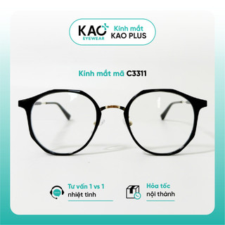 Kính cận nhựa kim loại dẻo nhẹ thời trang nam nữ KAO Plus C3311