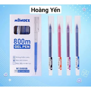 Hộp 12 Bút Gel MONDEZ Bút Mực Nước Ngòi 0.5mm, Viết Trơn Nét Đẹp, Bút Nước 4 Màu Mực Xanh Đen Tím Đỏ-HoangYen