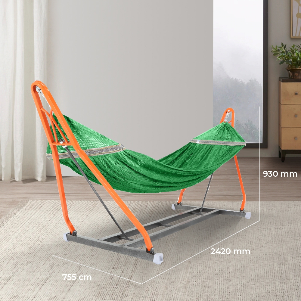 Võng nằm Felix vuông QUI PHÚC, khung thép chắc chắn, võng xếp linh hoạt, khung thép chịu tải 150kg