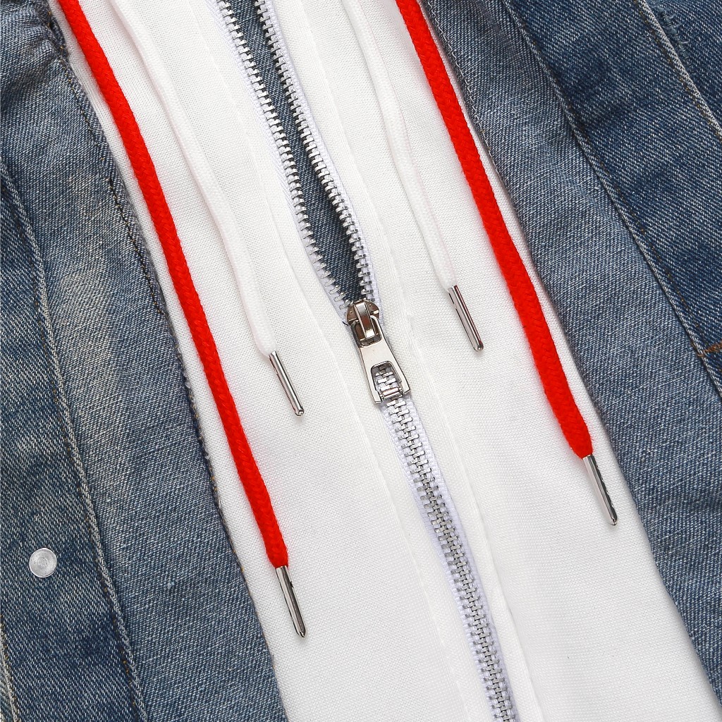 (M-48) Ao khoác DAGUL denim phối tay nỉ bông vải dày dặn logo thêu da khóa inox Jacket Có Túi